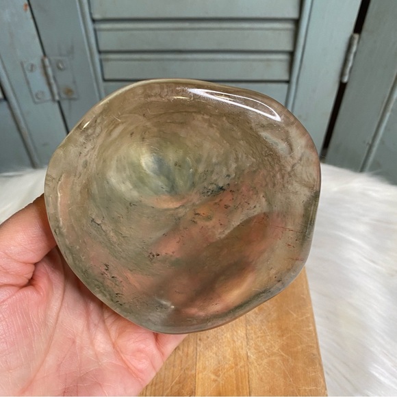 Glass Cone Mountain Frosted Textured Sides Paperweight - Picture 5 of 6